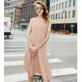 Simple Sleeveless Pink Round-Neck Fishtail Women′s Dress